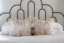 Load image into Gallery viewer, 16x16 cotton neutral modern abstract tufted pillow cover