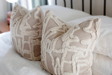 Load image into Gallery viewer, 16x16 cotton neutral modern abstract tufted pillow cover