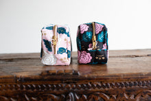 Load image into Gallery viewer, Black and Pink Floral Cotton Dopp Kit