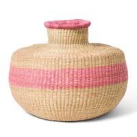 Load image into Gallery viewer, Striped Soft Pink Grass Pot