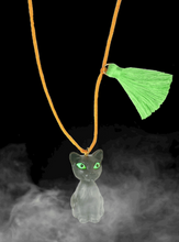 Load image into Gallery viewer, "Black Cat' with Glow in the Dark Eyes Necklace