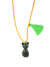 Load image into Gallery viewer, "Black Cat' with Glow in the Dark Eyes Necklace