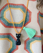 Load image into Gallery viewer, "Black Cat' with Glow in the Dark Eyes Necklace