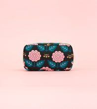 Load image into Gallery viewer, Black and Pink Floral Cotton Dopp Kit