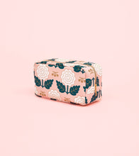 Load image into Gallery viewer, Pink Floral Cotton Dopp Kit