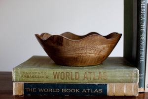 Scalloped Wooden Bowl