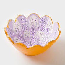 Load image into Gallery viewer, Tulip Paper Mache Scalloped Bowl
