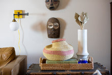 Load image into Gallery viewer, Striped Soft Pink Grass Pot
